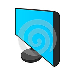 Computer monitor icon, cartoon style