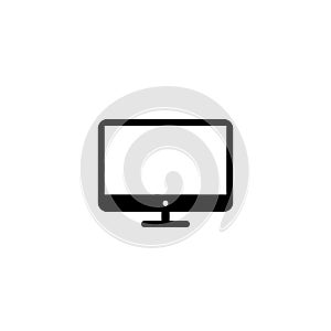 Computer monitor icon. Flat PC symbol. Vector illustration
