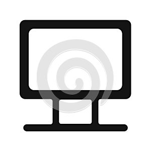 Computer monitor icon. Flat PC symbol. Vector illustration