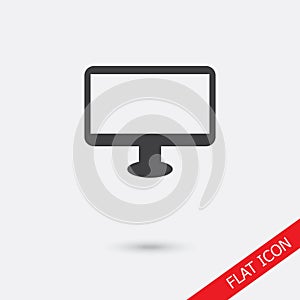 Computer monitor icon. Flat PC symbol. Vector illustration, EPS10.