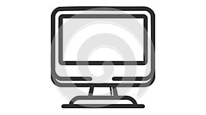 Computer monitor icon. Flat PC symbol. Vector illustration, EPS10