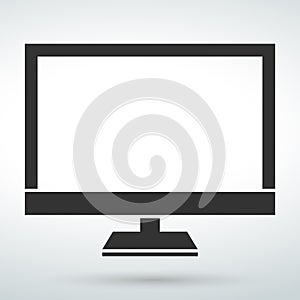 Computer monitor icon isolated vector on a white backround