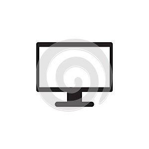 Computer monitor icon logo design template