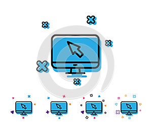 Computer or Monitor icon. Mouse cursor sign.