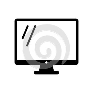 Computer monitor icon, screen icon, modern tv vector image.