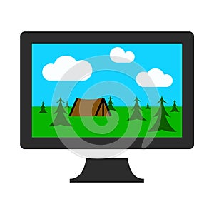 Computer Monitor with Image Graphic Design Icon