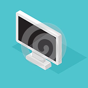 Computer Monitor Isometric decktop. Vector illustration photo