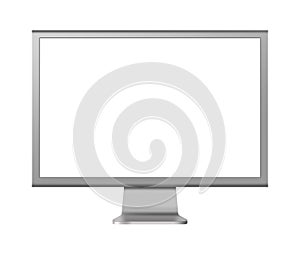 Computer monitor LCD with blank screen on white