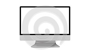 Computer Monitor, like mac with blank screen. Film, graphic. vector illustration