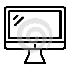 Computer monitor line icon. Screen vector illustration isolated on white. Display outline style design, designed for web