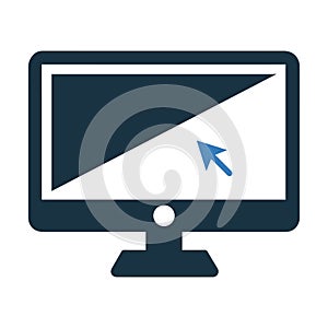 Computer monitor or mouse click icon