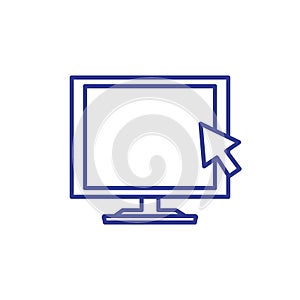 Computer monitor with pointer arrow