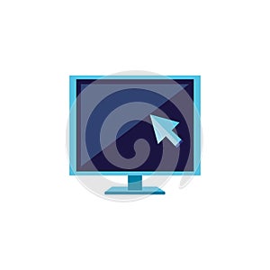 Computer monitor with pointer arrow