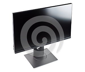 Computer monitor, screen isolated on white background.Side view