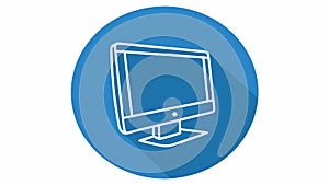 Computer monitor screen, symbolizing digital display and tech, vector design Generative AI