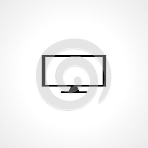 Computer monitor simple isolated web icon