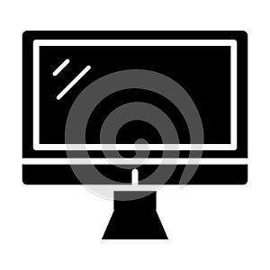 Computer monitor solid icon. Screen vector illustration isolated on white. Display glyph style design, designed for web