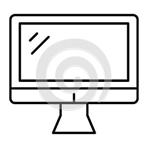 Computer monitor thin line icon. Screen vector illustration isolated on white. Display outline style design, designed