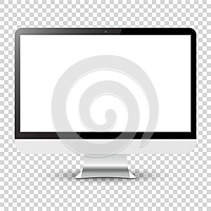 Computer monitor on transparent background, Vector