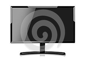 Computer monitor or tv set. Isolated on white background.