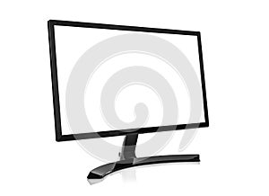 Computer monitor or tv set. Isolated on white background.