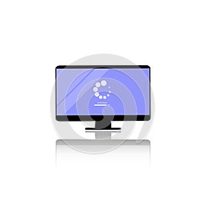 Computer monitor update icon. Software upgrade computer. Loading concept data simple design on an isolated background. EPS 10