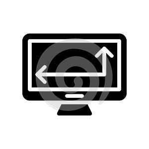 Computer monitor vector, Electronic device solid style icon