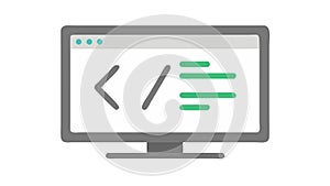 Computer Monitor Web Development Code Vector Graphic, vector design Generative AI