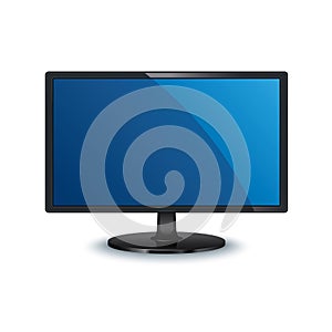Computer monitor wide screen on white background