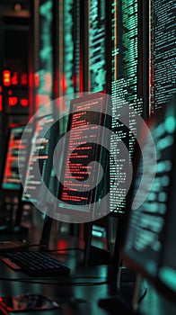 Computer Monitors Displaying Code