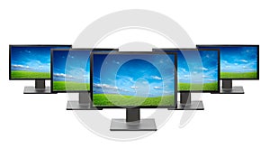 Computer monitors isolated