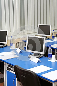 Computer monitors in the study room