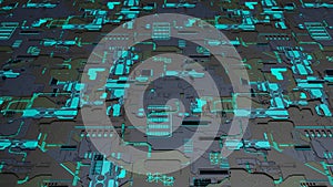 Computer motherboard 3d background, 3d illustration