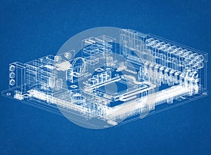 Computer Motherboard Architect Blueprint