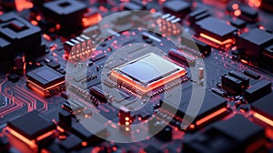 Computer Motherboard Close Up photo
