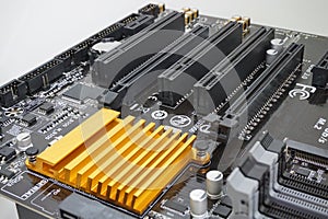 Computer motherboard closeup