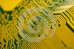 Computer motherboard. Details of a mainboard back