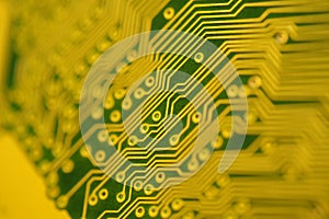 Computer motherboard. Details of a mainboard back