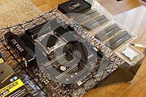 Computer motherboard, RAM memory, CPU