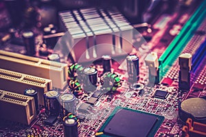Computer motherboard - retro and vintage style