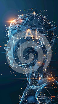 A computer motherboard with a state-of-the-art AI processor. AI generative