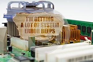 On the computer motherboard there is a cardboard with the inscription - I'm getting a lot of system error beeps