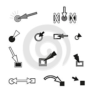 Computer mouse. Arrow pointer, mouse cursor. Vector illustration. stock image.