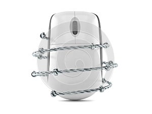 Computer mouse with barbed wire