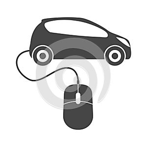 Computer mouse and car icon