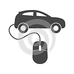 Computer mouse and car icon