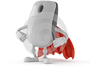 Computer mouse character with hero cape