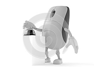 Computer mouse character with hotel bell