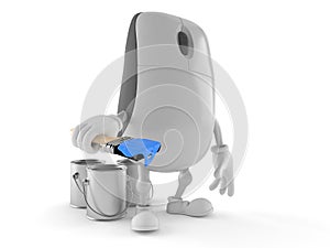 Computer mouse character with paint brush