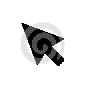 Computer mouse click cursor black arrow icon. Vector illustration